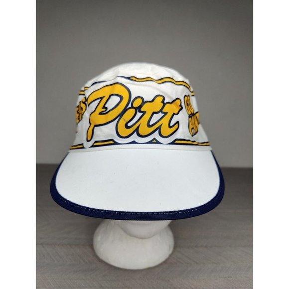 Vintage 80s Pitt Panthers Pittsburgh Painters Cap Hat AJD Size M-L USA Made - Picture 2 of 11